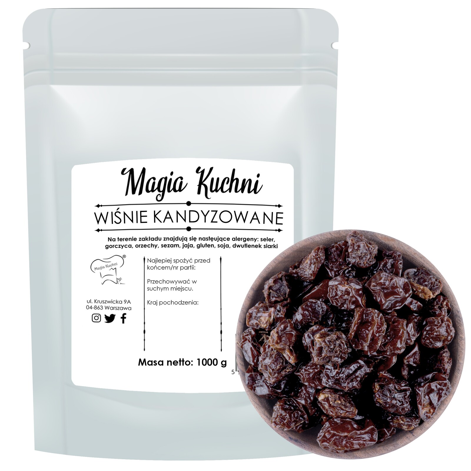 Kandované Višně 1 kg v sirupu, šťavnaté, Celé Ovoce pro Dezerty a pečivo