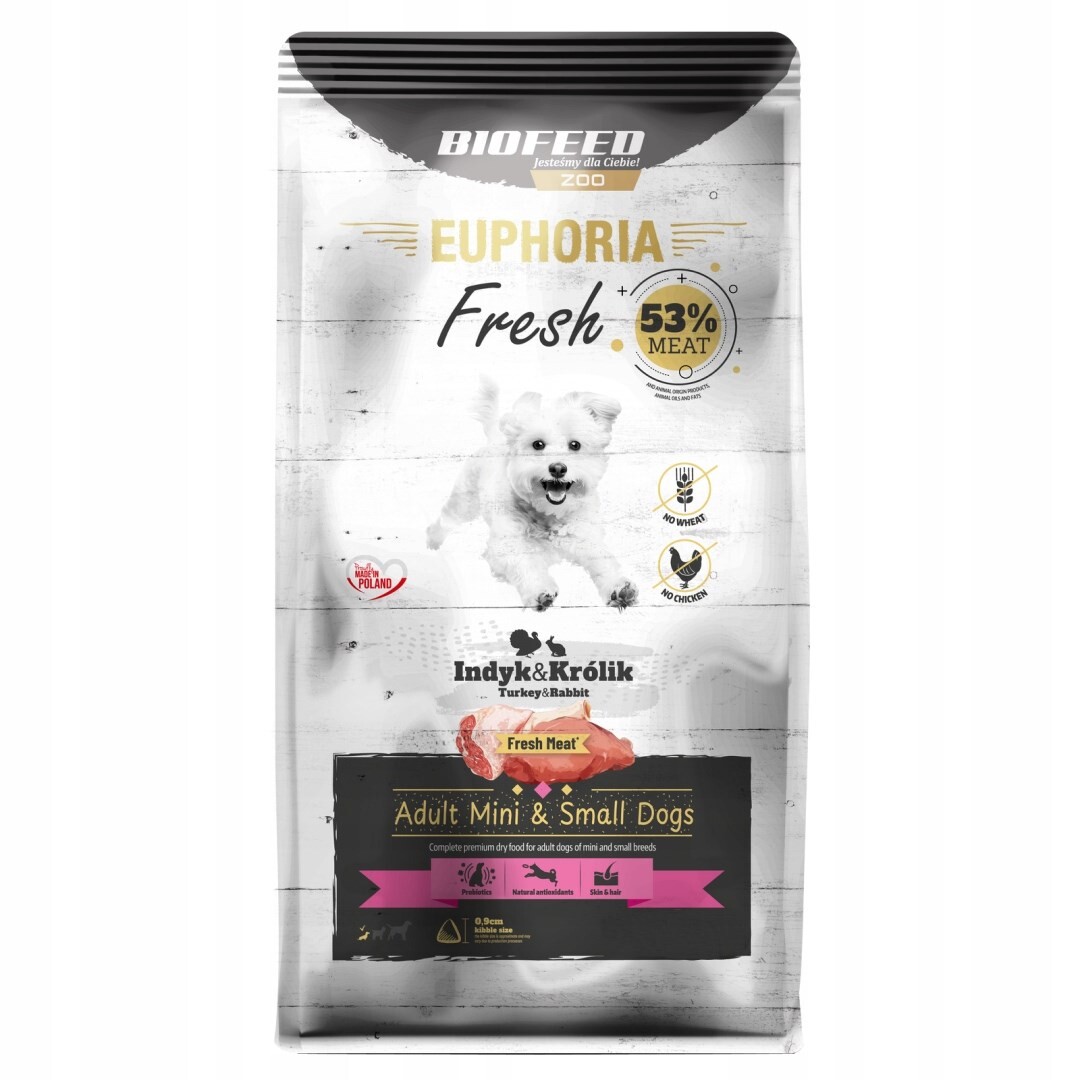Biofeed Euphoria fresh meat adult krůta/králík xs/s 0,5 kg
