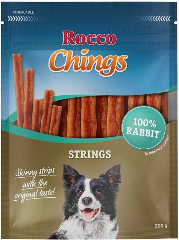 Rocco Chings Strings - výhodné balení - 4 x králičí 200 g