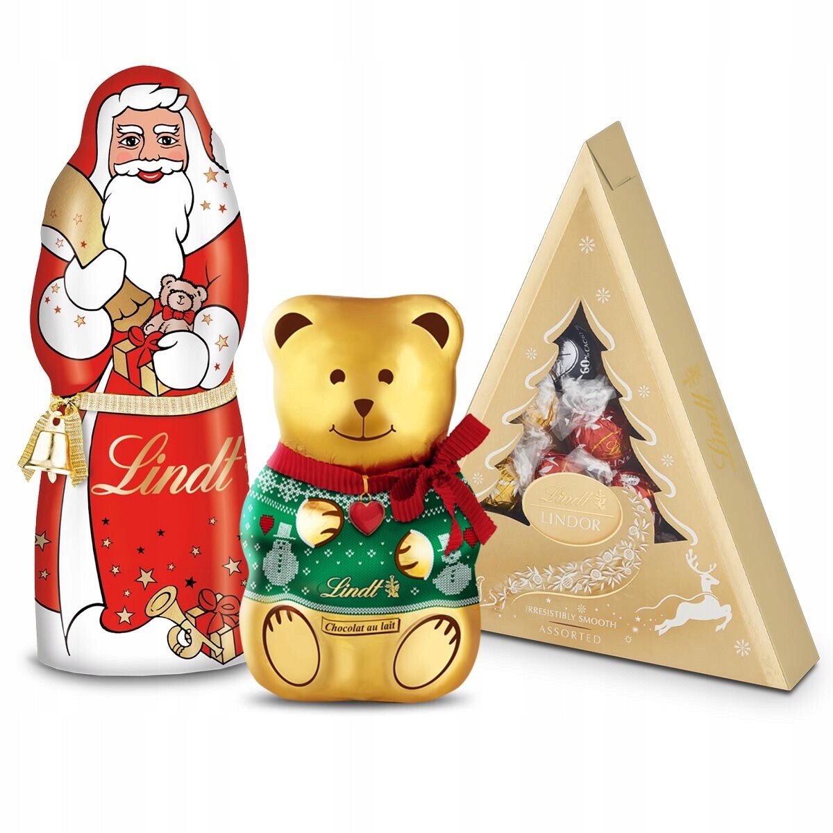 Vánoční sada Pralinky Lindor Assorted Medvídek Teddy Mikuláš čokoládový