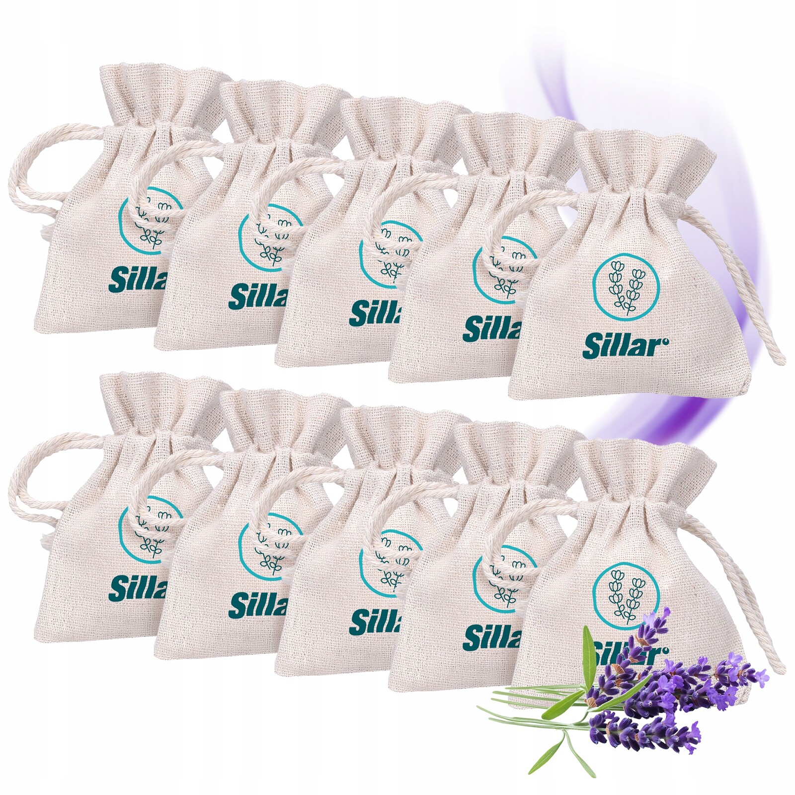 Vonný přívěsek lněný sáček Sillar do skříně, sada 10 Ks osvěžovačů