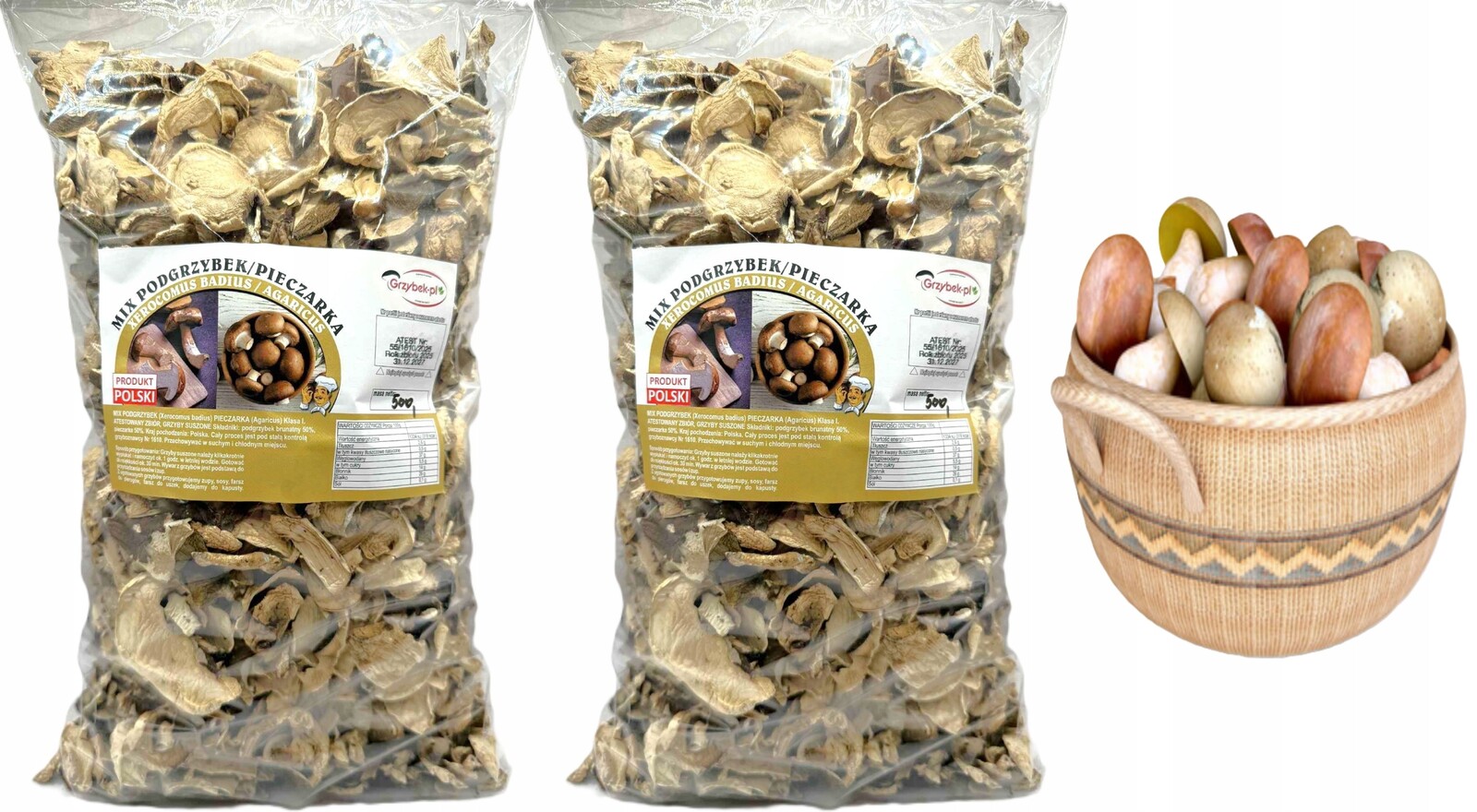 MIX Podhoubek+pečírka Krájená 1kg Nová Sbírka 2025 Polský Atest houby