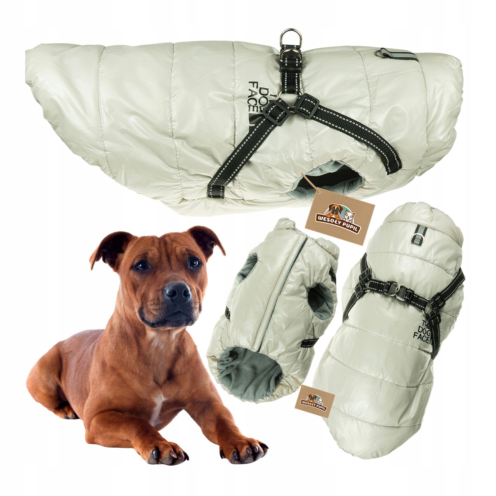 Oblečení pro psa zimní bunda S Ramenními Popruhy The Dog Face střední velký pes 3XL