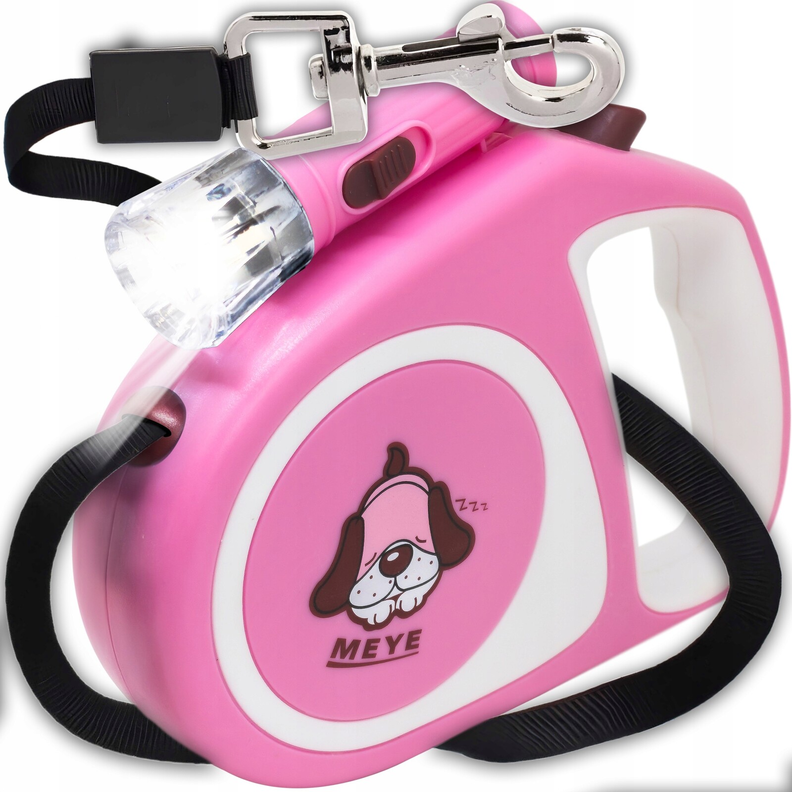 2X Vodítko Pro Psa Kočku Automatická Silná Páska 5 M S Blokováním 15 Kg Led Svítilna