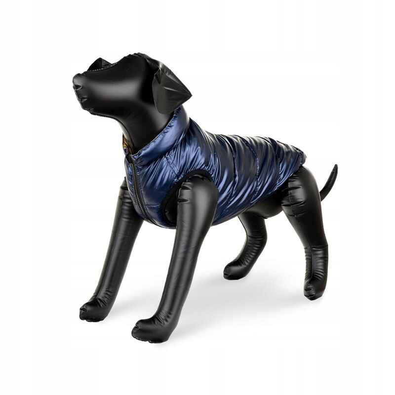 Bunda pro psa, modro-zlatá, oboustranná, velikost Xs, 30