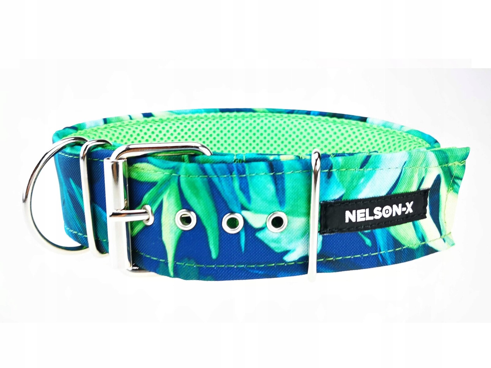 Psí Obojek S Květinovým Vzorem, Nezapínací 4 cm, 36-44 cm, Polský Výrobce Nelson-x