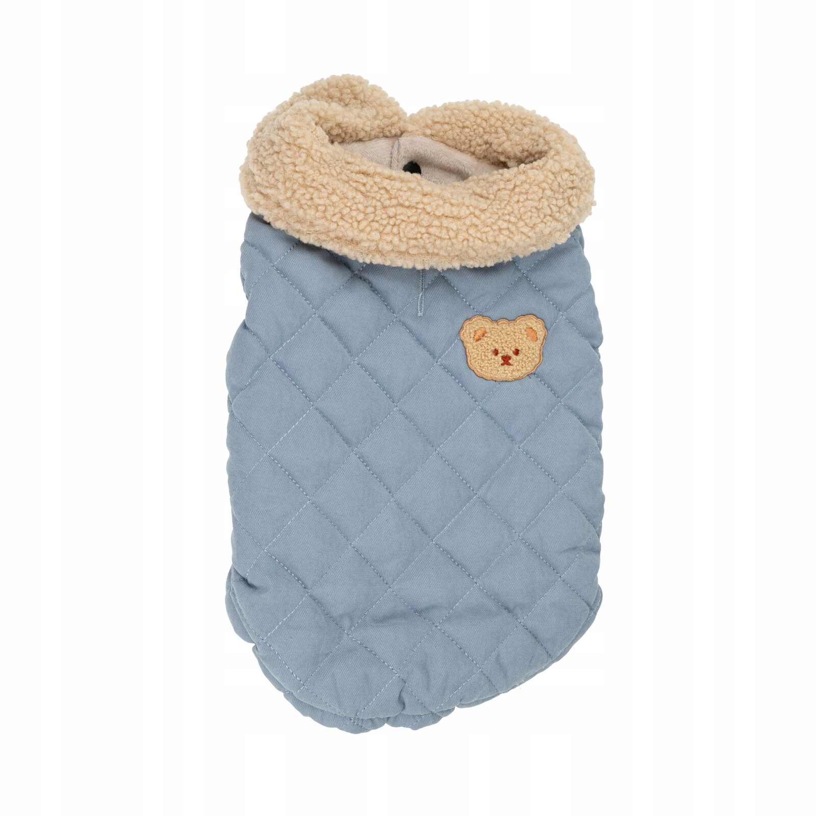 Bunda pro psa, modrá, prošívaná, nášivka medvídek, velikost 3XL, 60