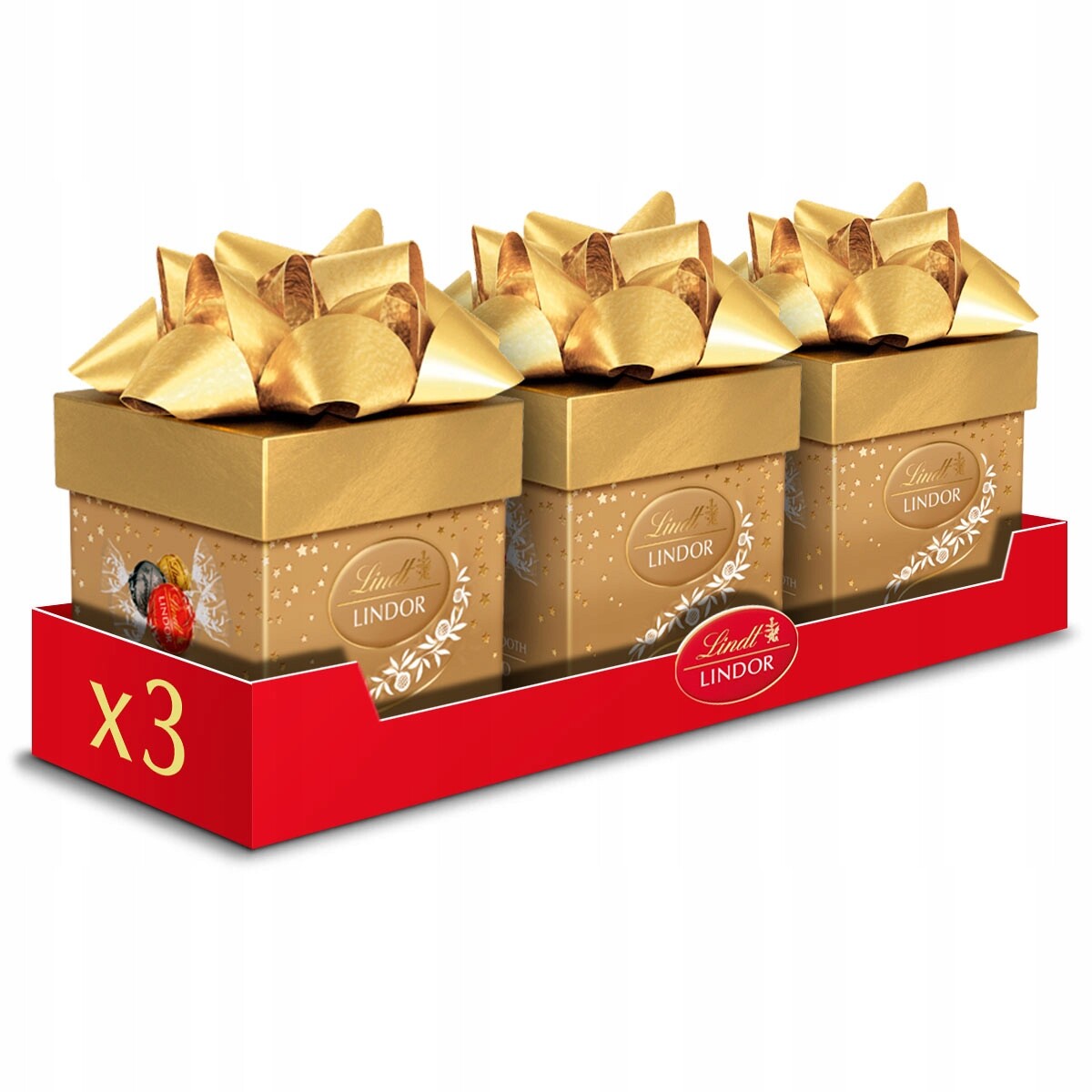 Lindt Lindor Pralinky pralinky a vánoční čokolády assorted cube 3x75g