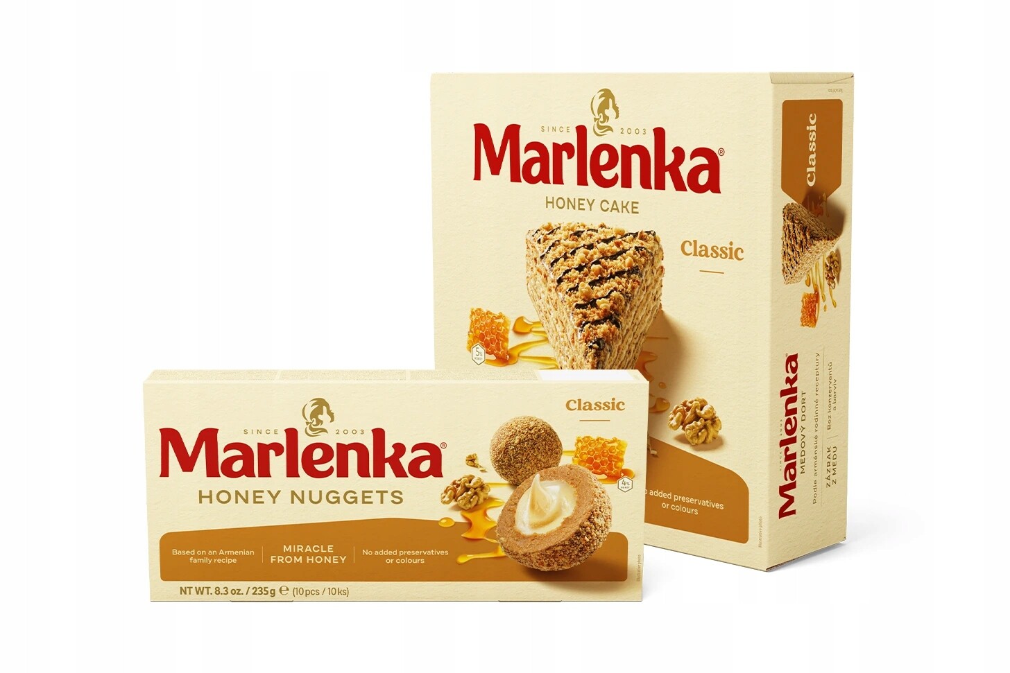 Marlenka Duopack Medový dort s vlašskými ořechy 800 g a Medové kuličky 23