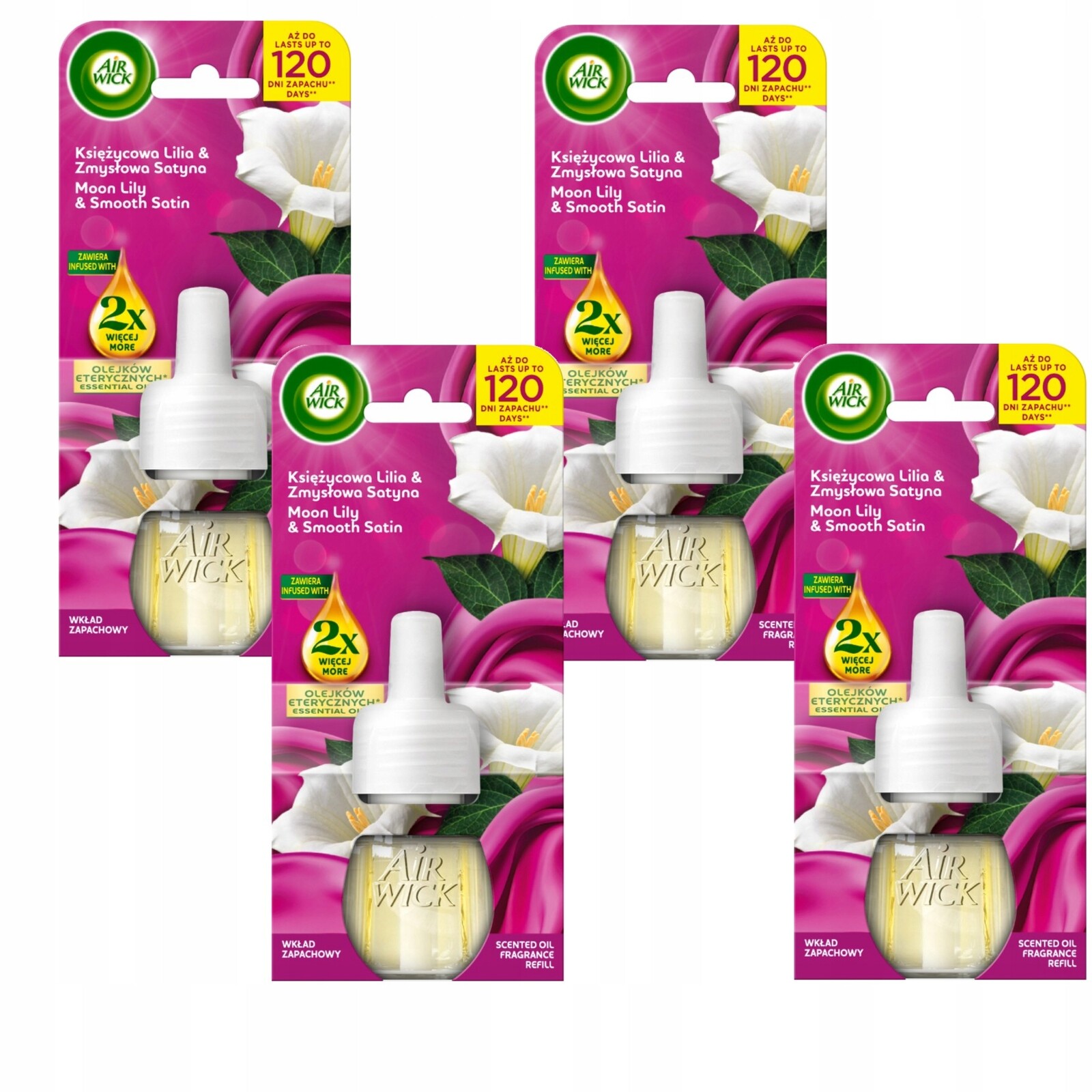 Air Wick Náplň Do Elektrického Osvěžovače Lilie Obalená Saténem 4 X 19 ML