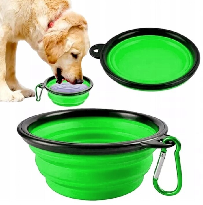 Skládací Miska Pro Psa Kočku, Cestovní, Silikonová