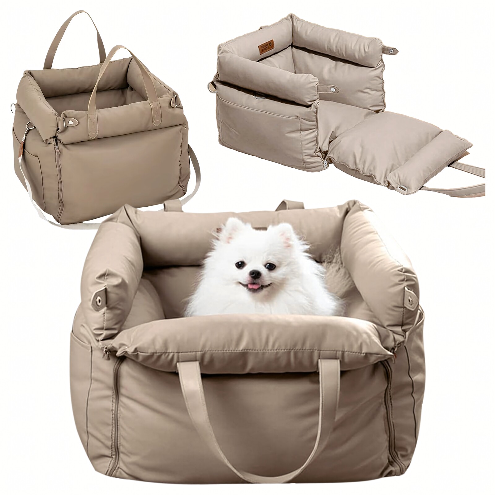 Kožená Přepravka taška Pelíšek pro psa kočku do auta Premium