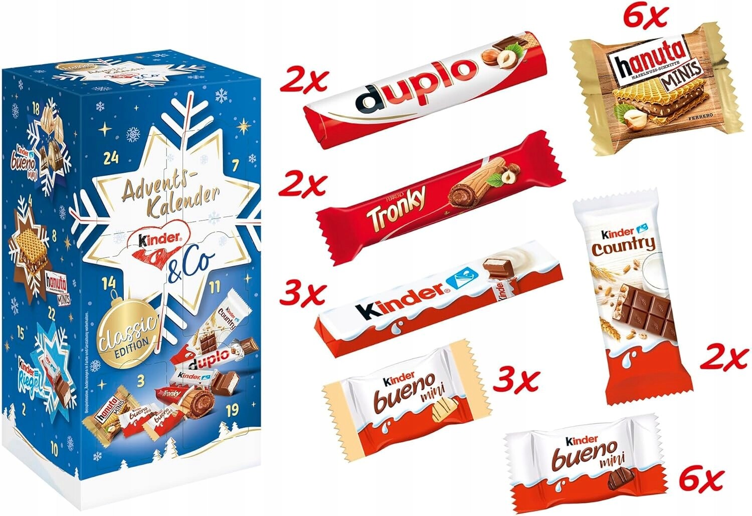 Adventní Kalendář Kinder & Ferrero 2025 Sladkosti