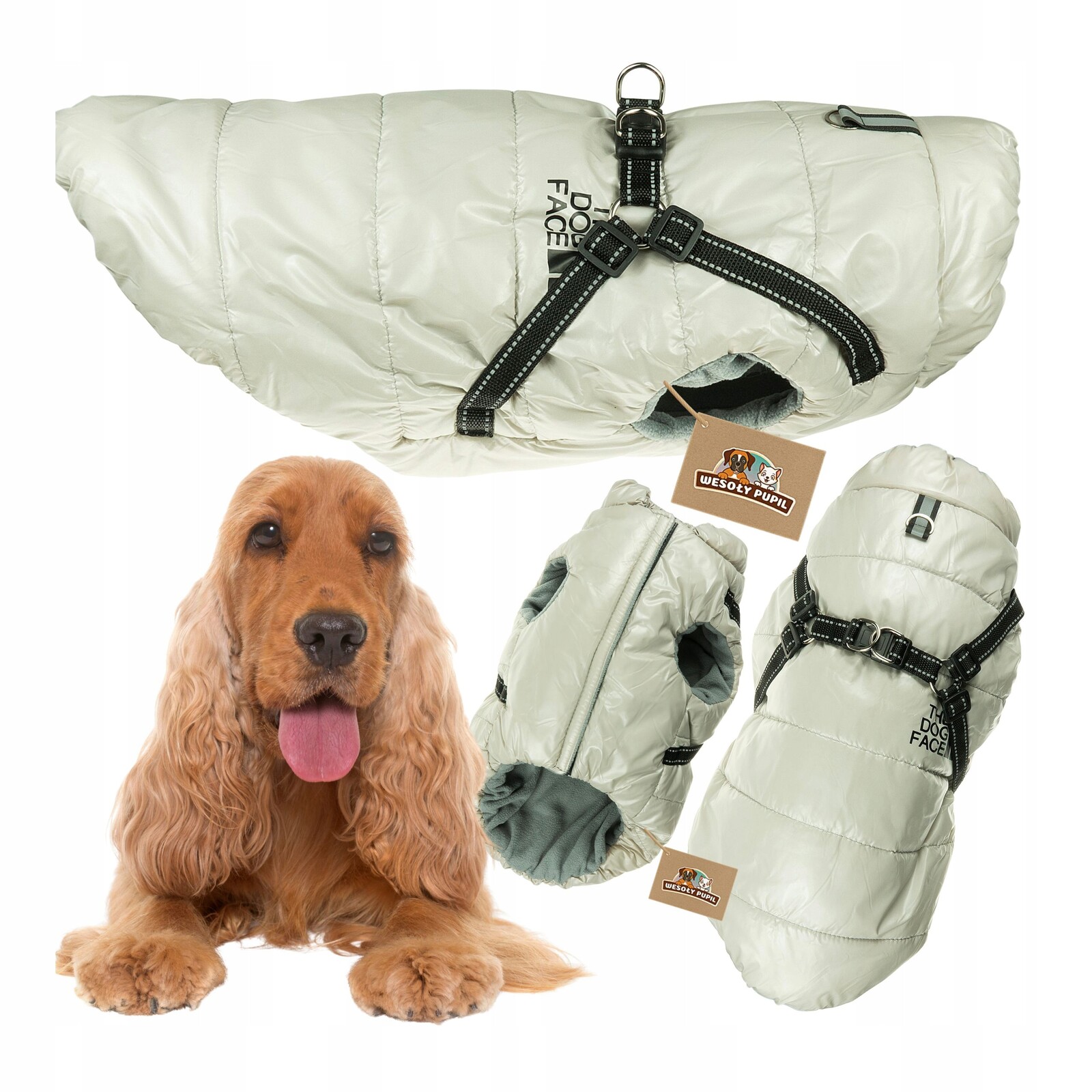 Oblečení pro psa zimní bunda s postrojem The Dog Face střední velký pes 2XL