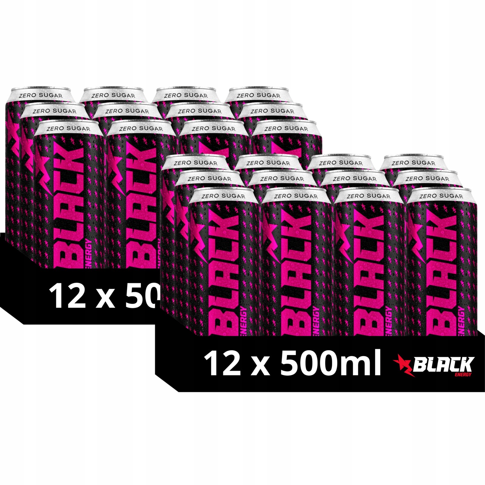 Black Energy Zero Wild Strawberry energetický nápoj 500 ml x 24 kusů