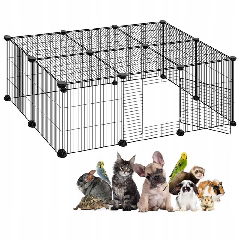 Kovový Kotec S Dvířky Pro Malá Zvířata, Skladací Klec