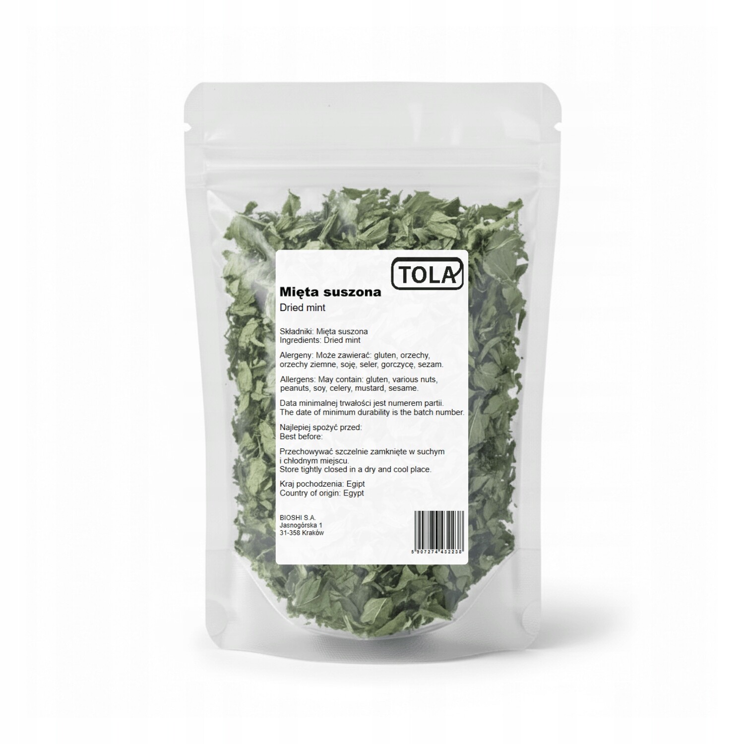 Máta sušená 10 kg – bylina na čaj, vysoká kvalita Tola