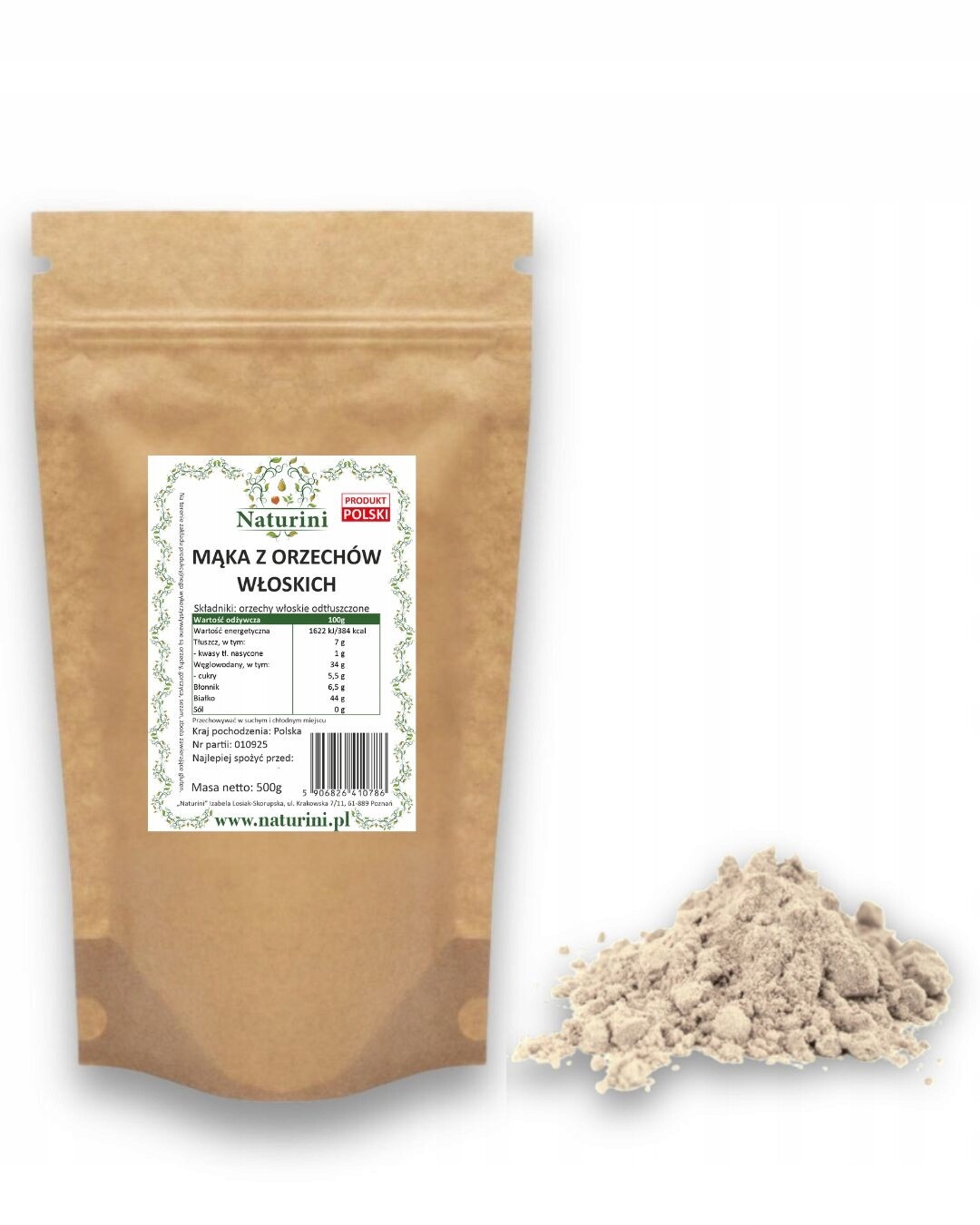 Ořechová Mouka z Vlašských Ořechů pro pečivo Přírodní 1 kg