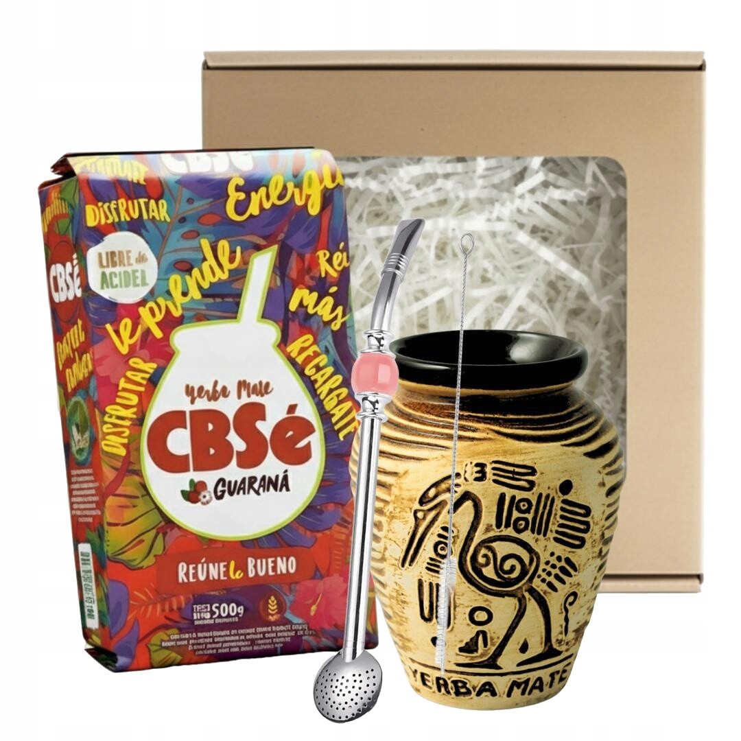 Dárková Sada Yerba Mate CBSe Energia s Guaranou, Matero a Bombillou