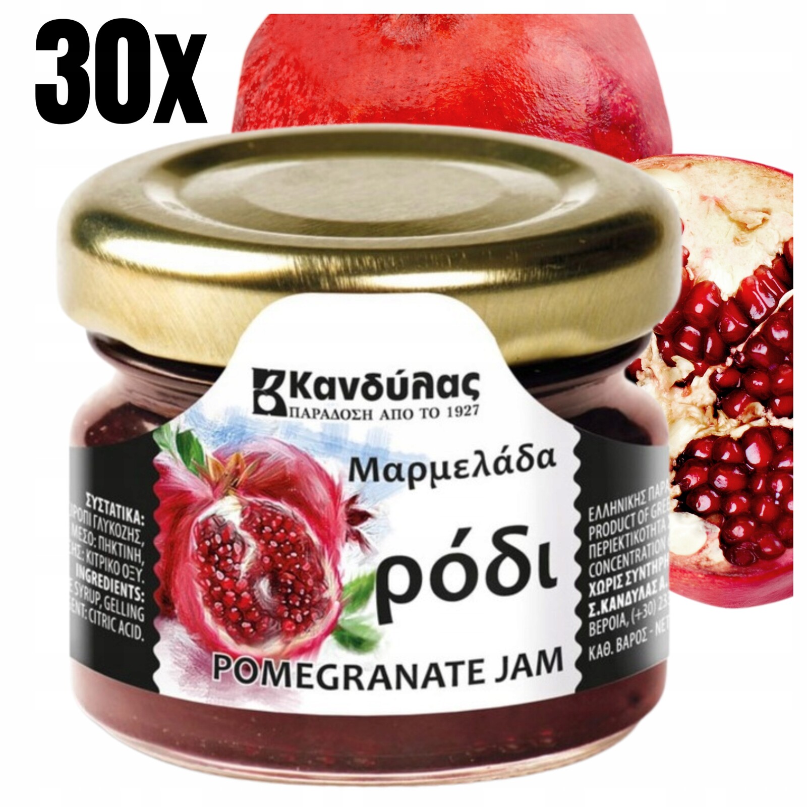 Džem Z Plodů Granátového Jablka 30 X 30 G Extra Řecký Kandylas Jako Dárek Dárek