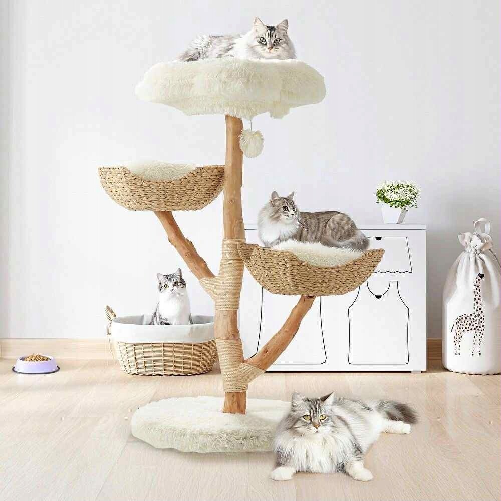 Škrabadlo pro pro kočky 111 cm pohodlný pelíšek pro kočky Real Tree
