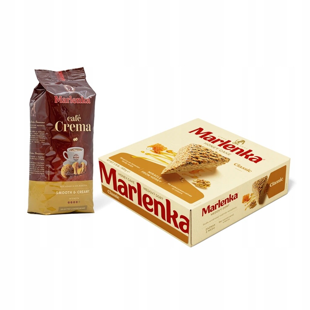 Marlenka Duopack Café crema 500 g a Medový dort s vlašskými ořechy 800 g
