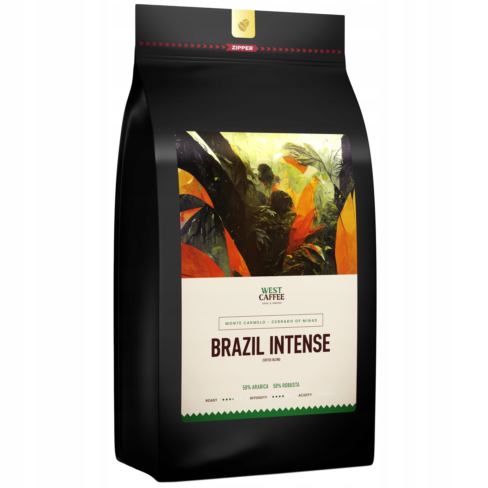Káva zrnková Brazílie Intense 1 kg Arabica x Robusta čerstvě pražená