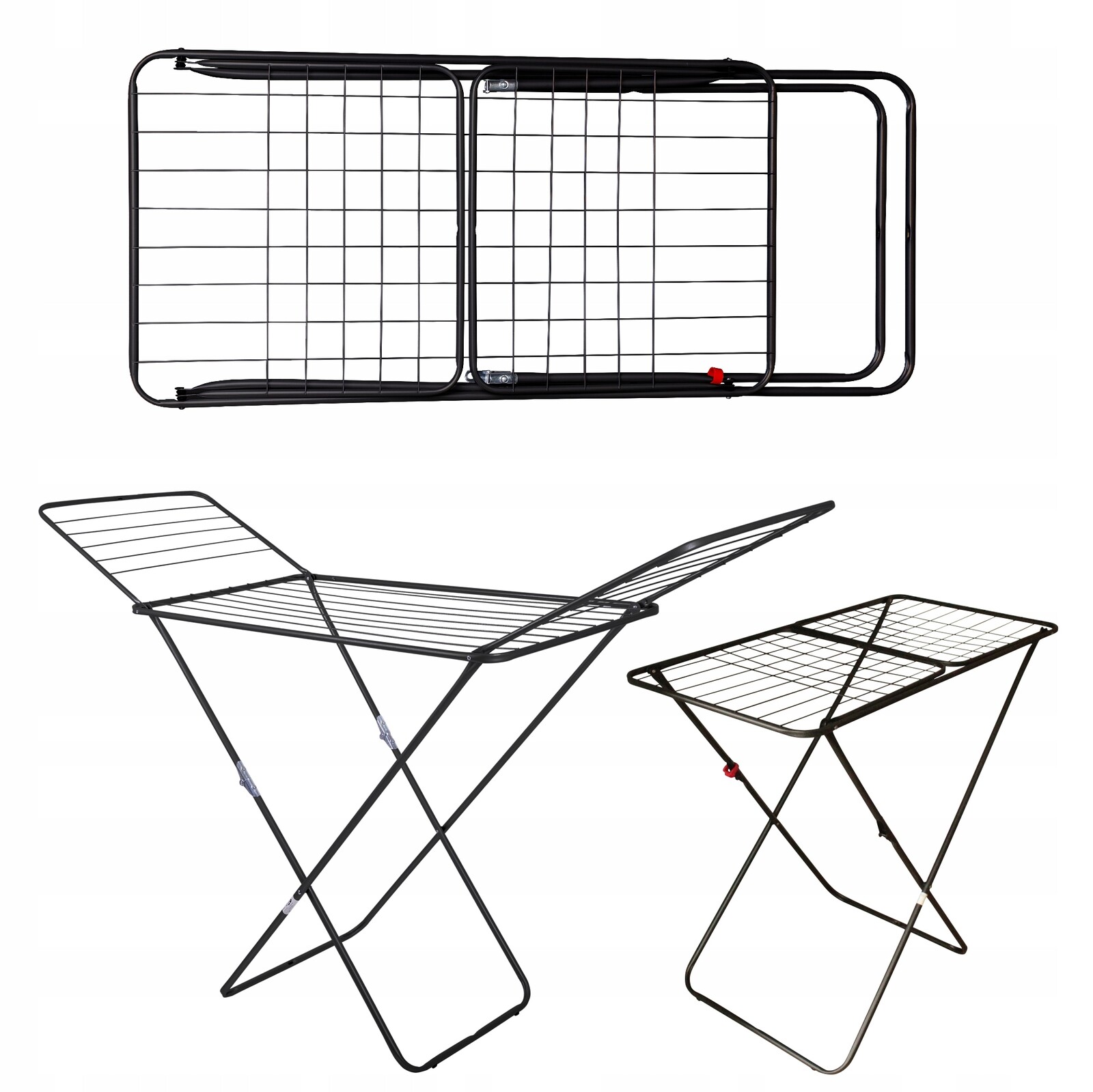 Sušička Sušák Na Oblečení A Spodní Prádlo, Stojící, Skládací, Černý Světlo, 6 Ks