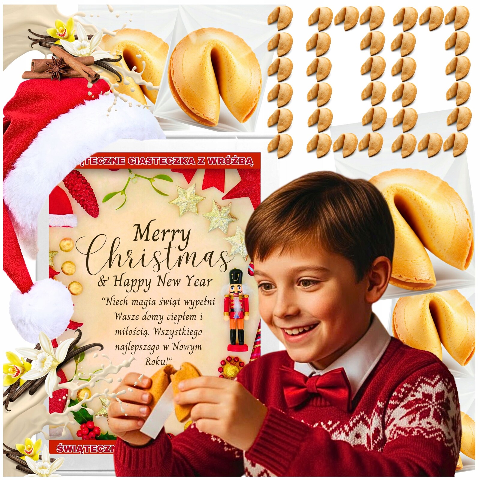 Vánoční sušenky s věštbou Kouzelný Dárek Mikuláše pod stromeček x100