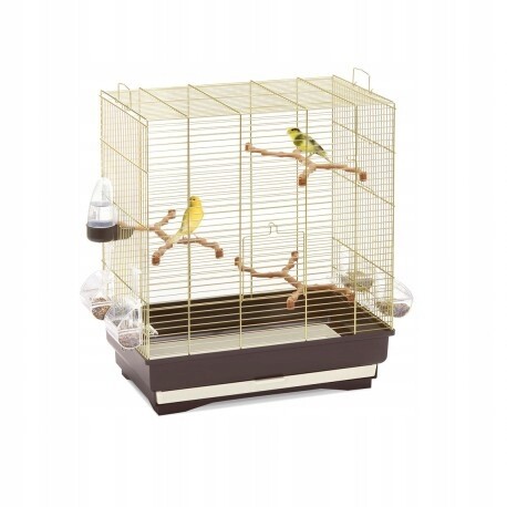 Carlotta, klec pro ptáky, zlato/hnědá, 50x30x56 cm