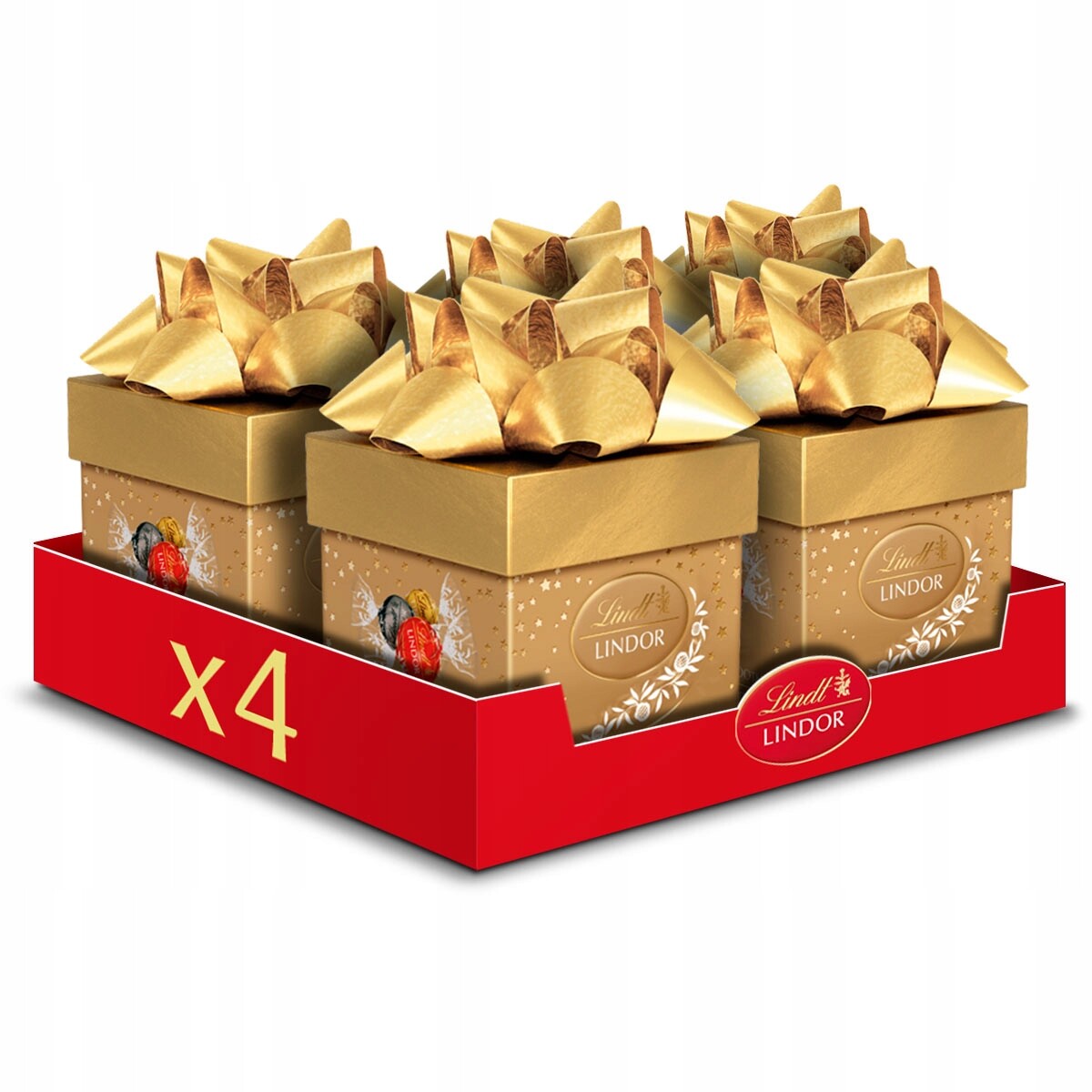Lindt Lindor Pralinky pralinky a vánoční čokolády assorted cube 4x75g