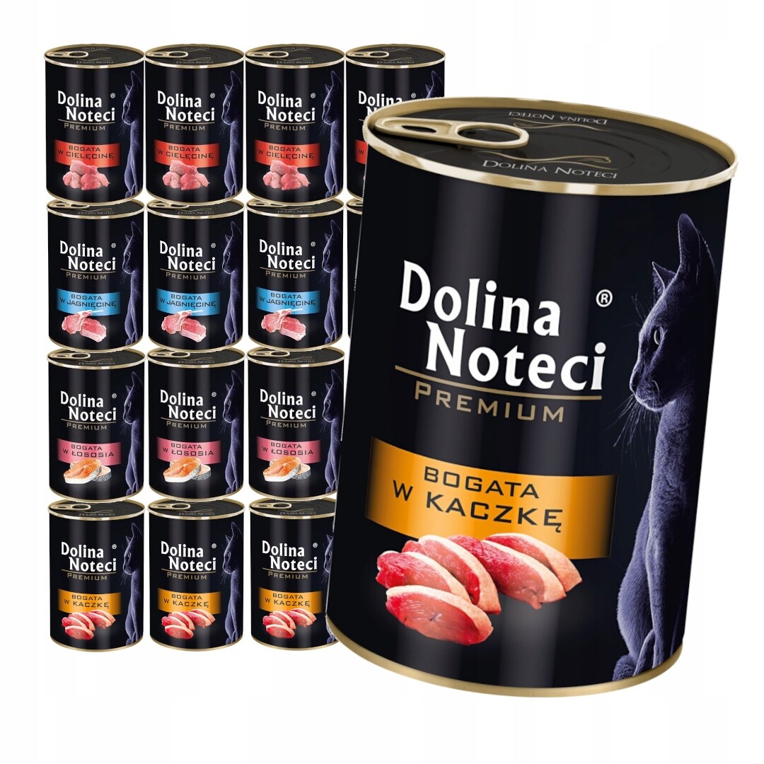 Dolina Noteci Premium pro kočky Mix 16x400g Jehněčí telecí losos kachna