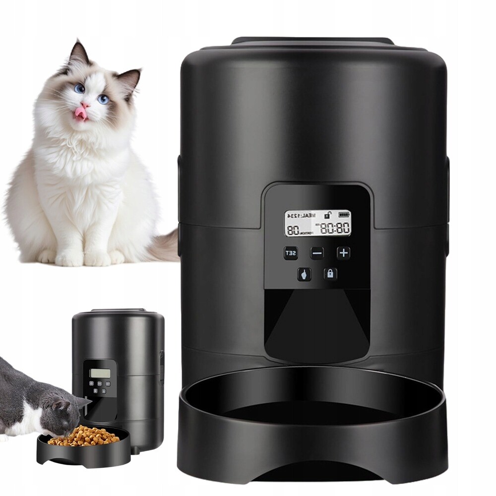 Automatický Dávkovač Krmiva S Usb LCD Obrazovkou A Napájením Pro Kočky A Psa