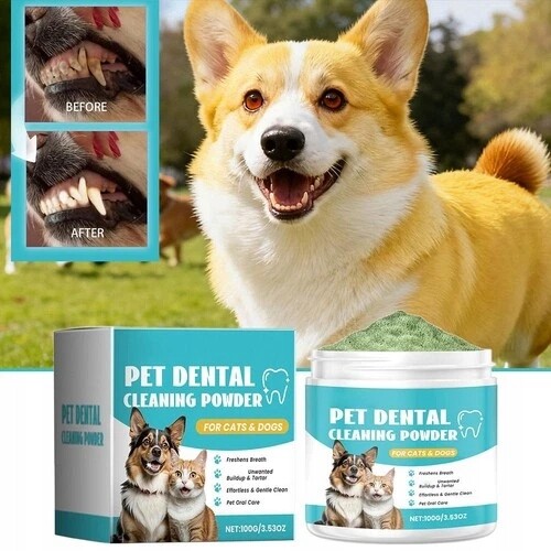 Prášek na čištění zubů pro psy a kočky, 100 g