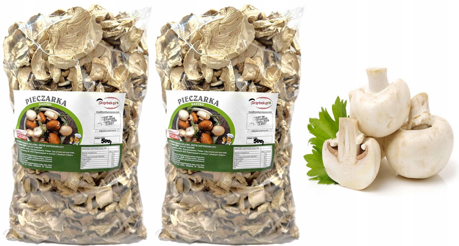 Pieczarka Gastro 1kg Nová Sbírka 2025 Polsko Atest sušené houby