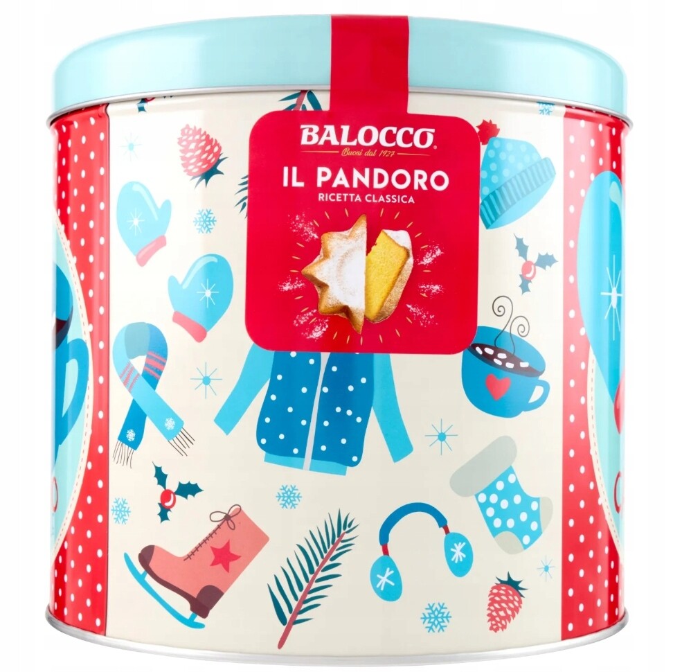 Bábovka Pandoro Magico Inverno 750 g Balocco italská v plechovce panettone