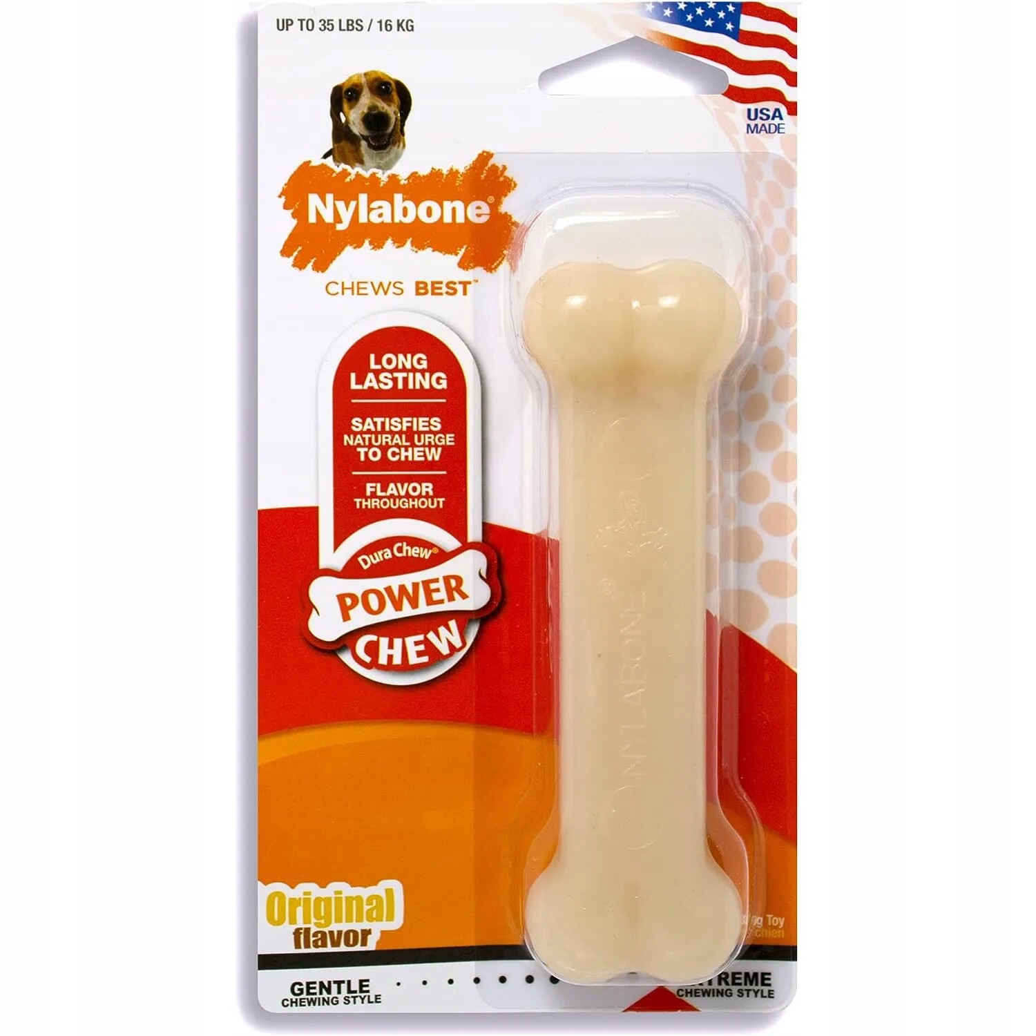 Nylabone Extreme Origianal Bone kousátko pro psa s kuřecí příchutí M