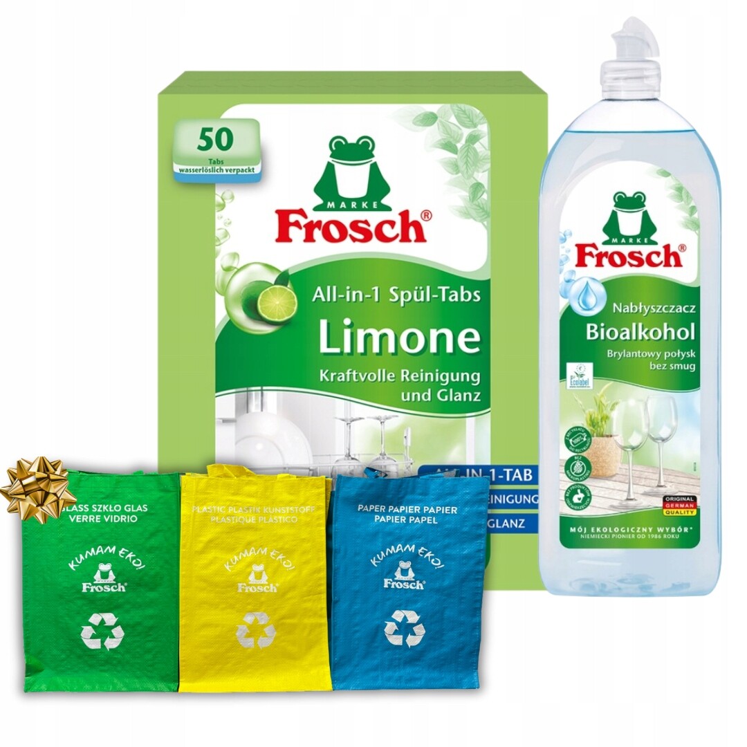 Frosch Limon Tablety do myčky 50 ks Směs leštidla 2 ks Dárek