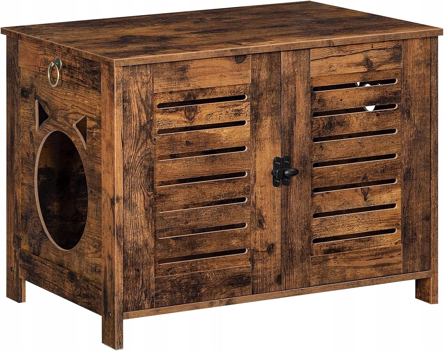 Domeček pro kočky Hoobro hnědý obdélníkový 60 cm x 45 cm x 50 cm