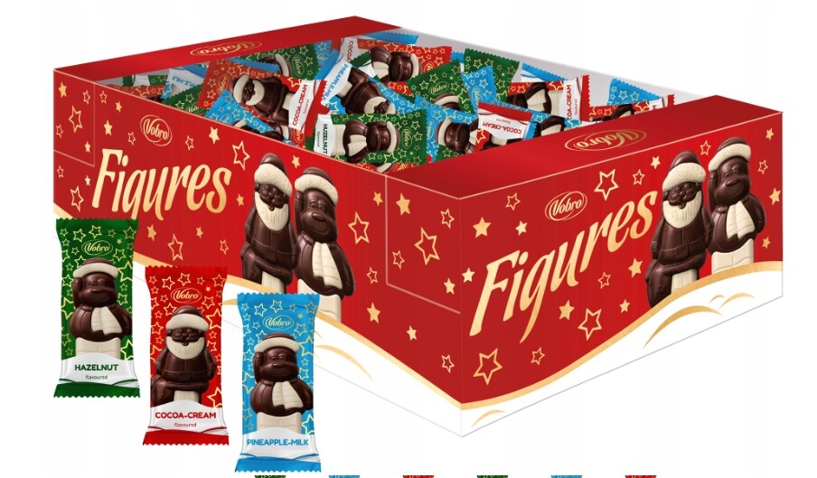 Čokoládové figurky Mikuláše 2,5g Vobro