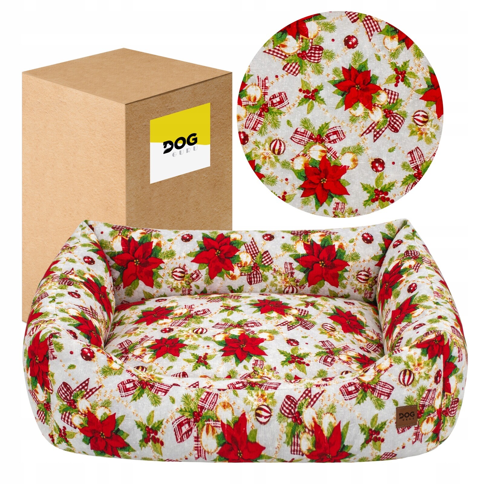 Vánoční Pelíšek Pro Psa Kočku Kočku Měkká Pohovka 70X60 S Mašlemi A Koulemi