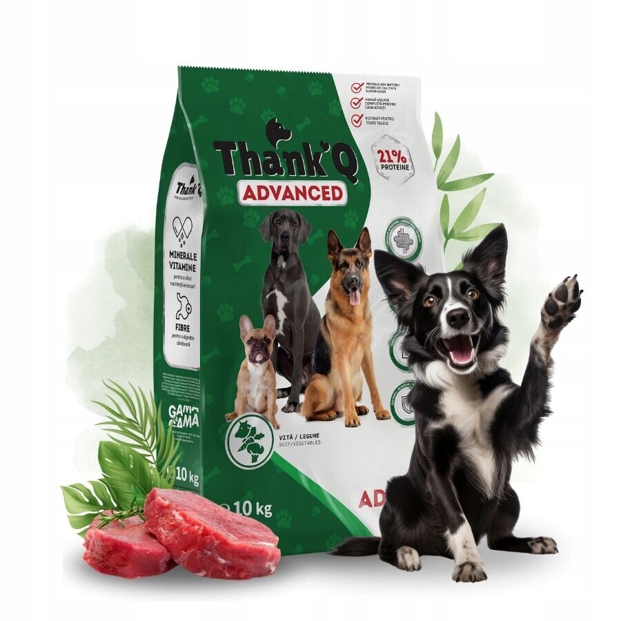 Thank'q Advanced krmivo pro dospělé psy Hovězí Maso se zeleninou 10 kg