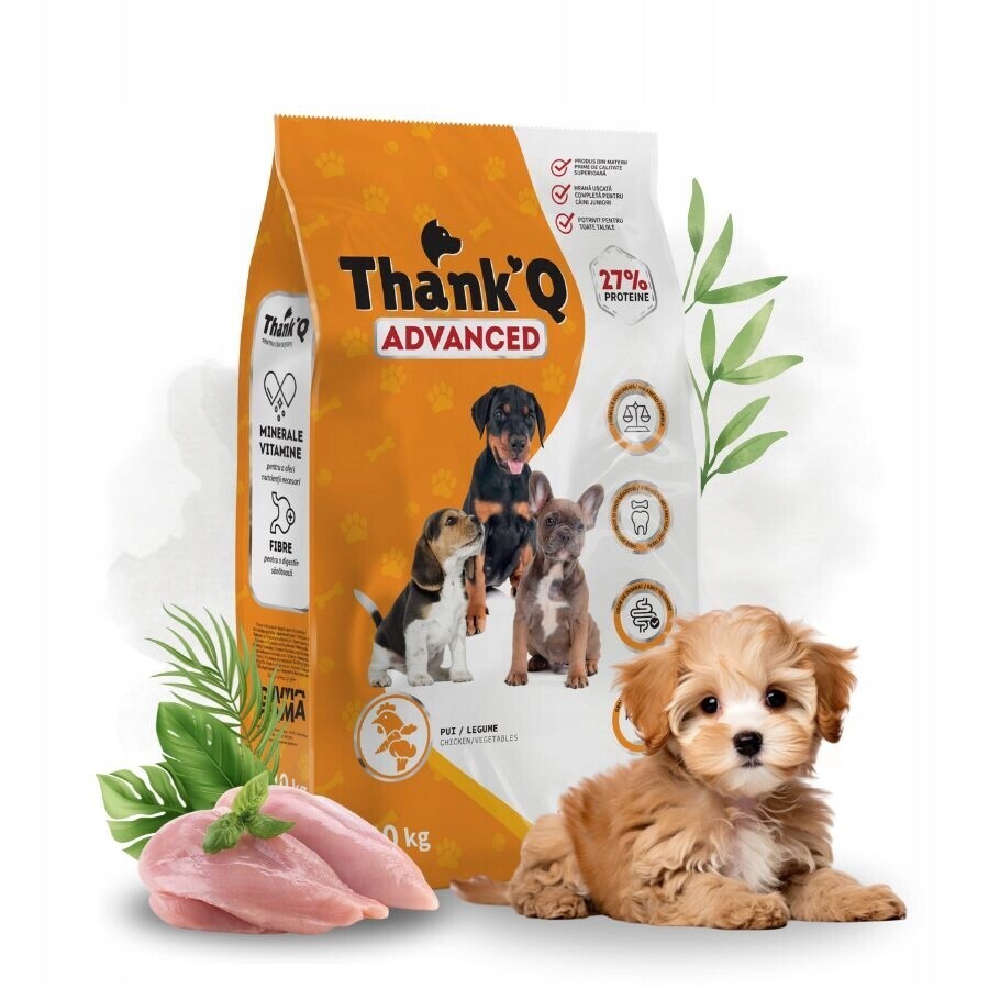 Thank'q Advanced Junior suché krmivo pro štěňata Kuřecí se zeleninou 10 kg