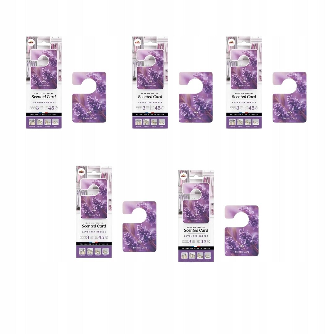 Elix osvěžovač vzduchu vůně Lavender Breeze 5x3ks závěs do skříně