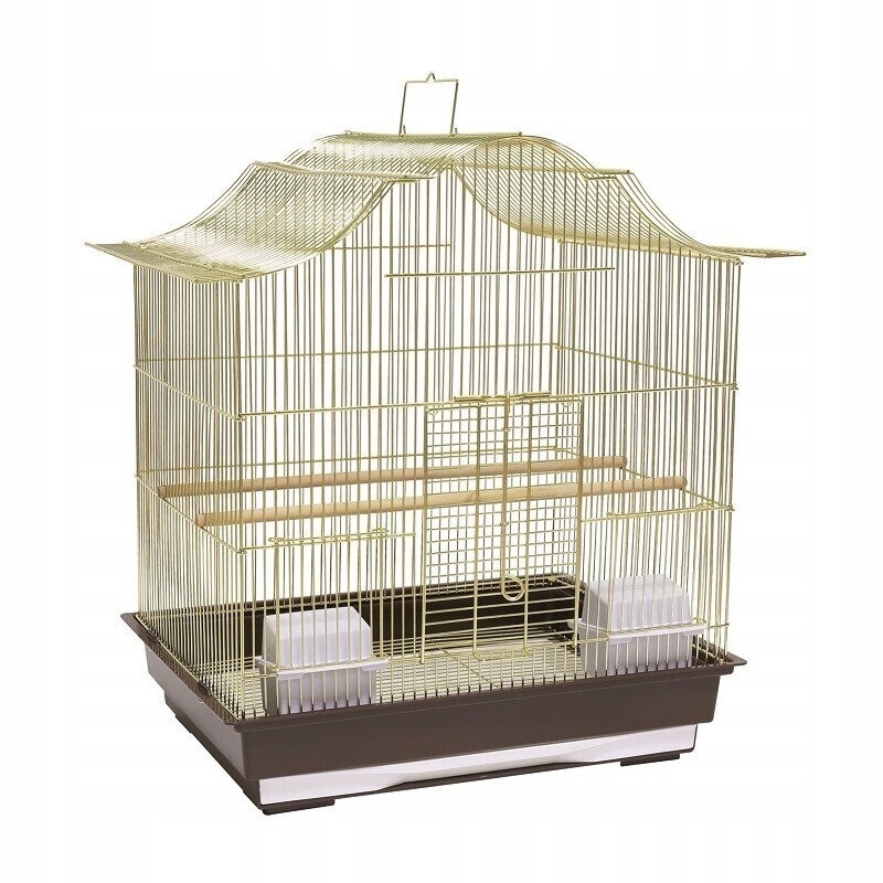 Klec pro ptáky 47x36x55,5 cm zlatá/hnědá