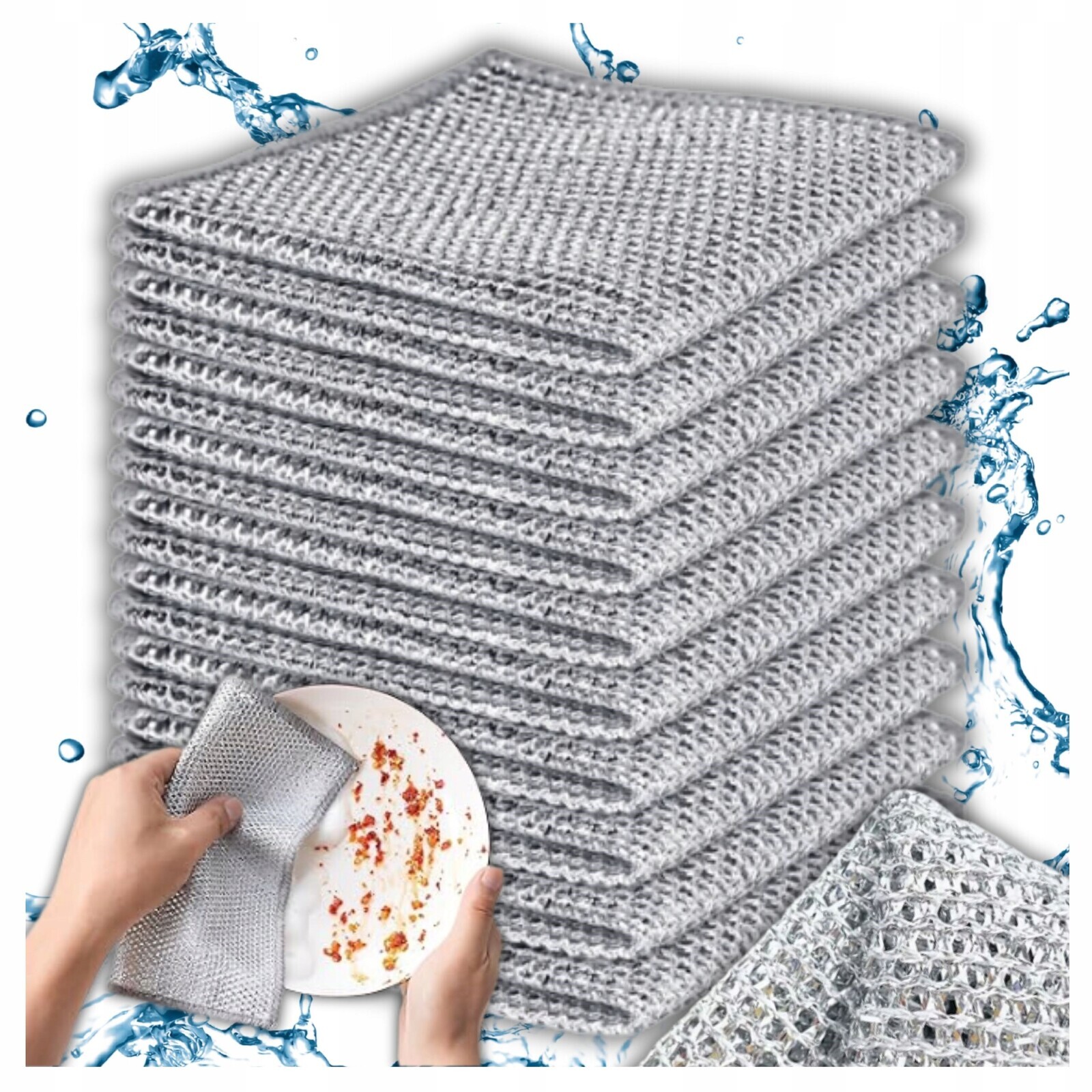 Sada 10 x drátěných kuchyňských utěrek odolných proti poškrábání,univerzáln