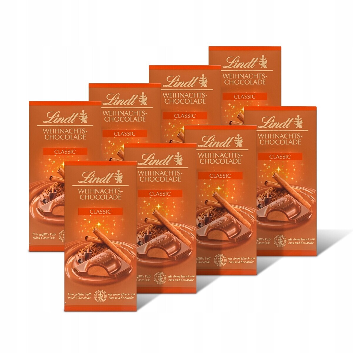 Weihnachts čokoláda se skořicí sada 8x100g