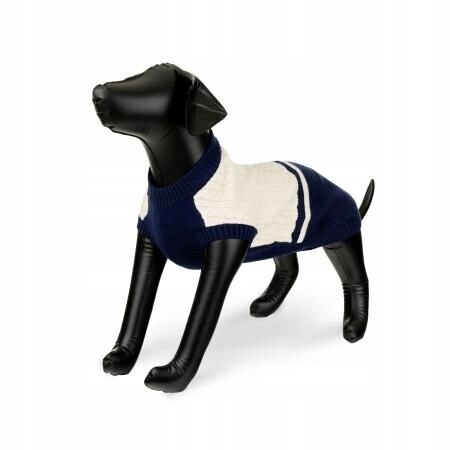 Svetr pro psa, béžovo-modrý, velikost 2XL, 55