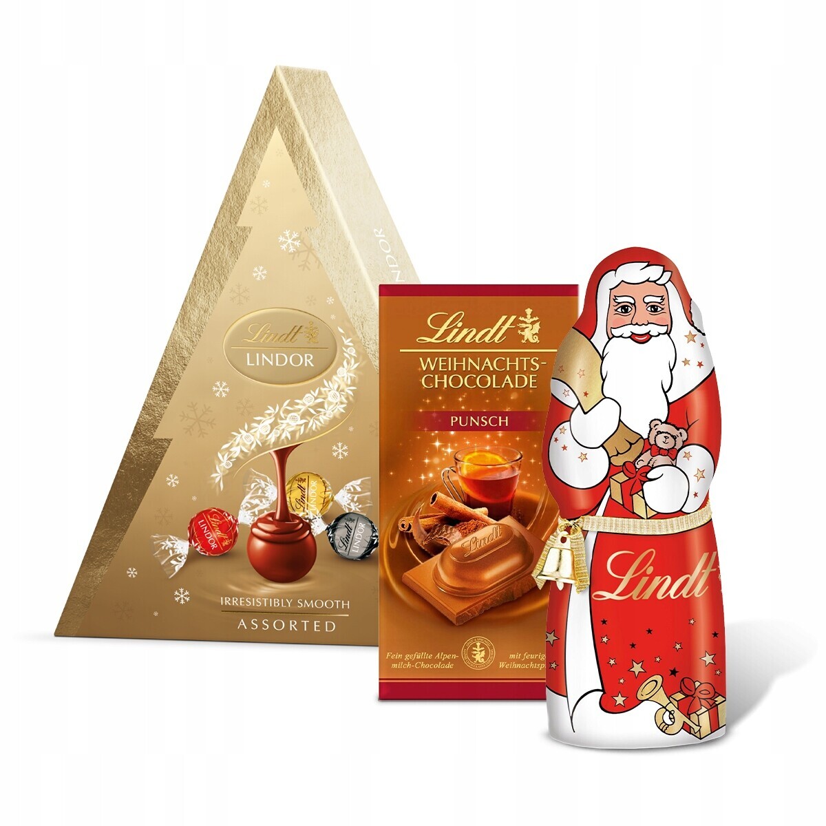 Lindt Lindor vánoční Pralinky , Čokoláda s punčem, čokoládový Santa Claus