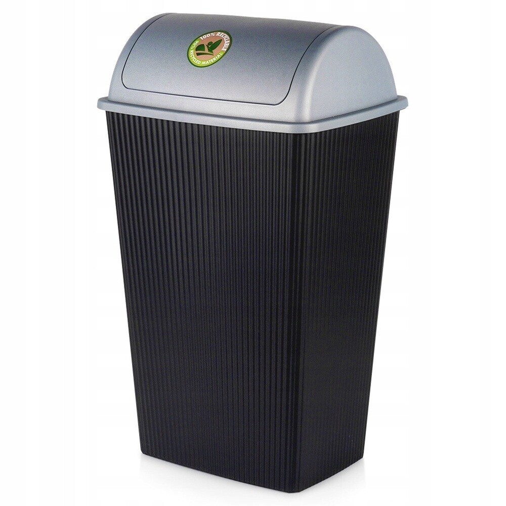 Černý plastový Odpadkový koš 38 l